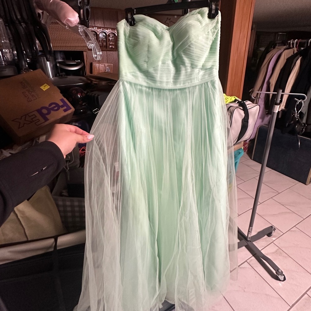 Azazie Strapless Mint Green Dress